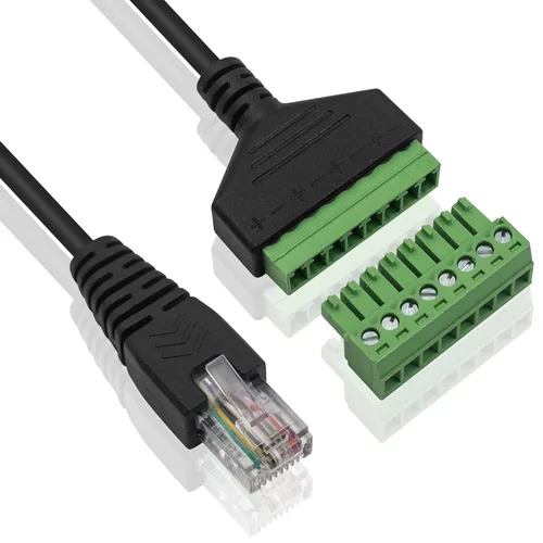 Vista 2 de Duttek Caja de conexión de terminales de tornillo RJ45, conectores RJ45 macho a adaptador de bloque de terminales de tornillo de 8 pines, adaptador