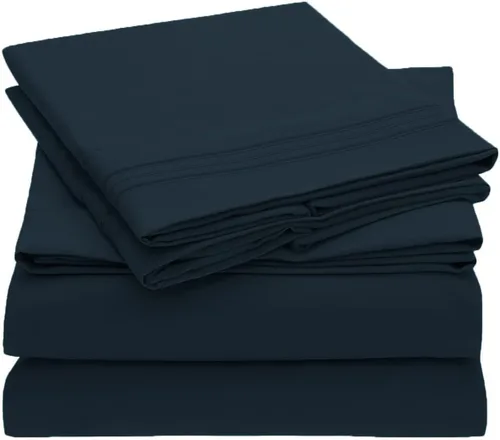 Vista 11 de Home Must Haves Juego de ropa de cama de lujo bordada de color liso 2000, extra suave, acogedor, bolsillo profundo de 12 pulgadas con fundas