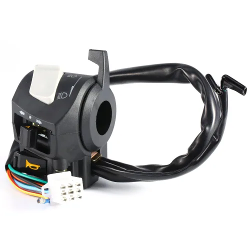 Vista 2 de Interruptor controlador de manillar de motocicleta, 2 interruptores universales de 12 V CC de 7/8 pulgadas, interruptor de control de luz de giro