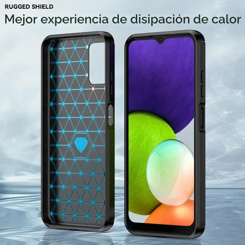 Vista 7 de M MAIKEZI Funda para Samsung A03S, Galaxy A03S con protector de pantalla HD, absorción de golpes flexible de TPU parachoques de goma suave