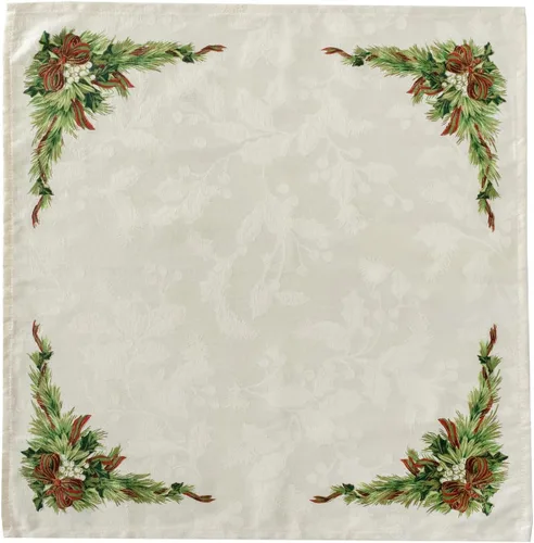 Vista 5 de Benson Mills mantel con diseño de moños navideños, 55% algodón, 45% poliéster