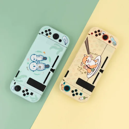 Vista 8 de GeekShare Protective Case Slim Cover Case for Nintendo Switch and Joy-Con - Shock-Absorption and Anti-Scratch (Sea Otter)