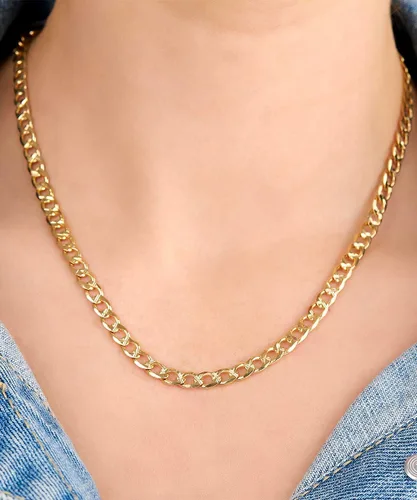 Vista 2 de Barzel Collar de cadena de oro chapado en oro de 18 quilates eslabones cubanos de 0.079in, 0.118in, 0.157in, 0.197in, para mujeres u hombres
