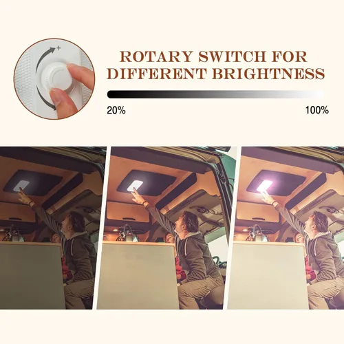 Vista 6 de Retisee 10 luces interiores de caravana de 1700 lúmenes, 3 colores de 12 V, luces LED de cúpula de techo con encendido/apagado para cámper