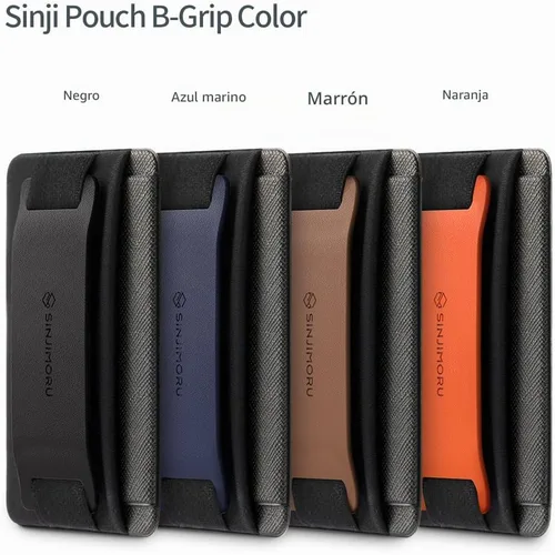 Vista 7 de Sinjimoru Tarjetero con agarre para teléfono con soporte para teléfono, billetera de agarre seguro para iPhone con soporte para mesa. Sinji Pouch
