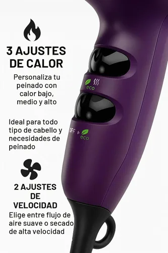 Vista 2 de Remington Secador de pelo compacto iónico, tamaño de viaje, 1875 vatios, 3 ajustes de calor y 2 velocidades