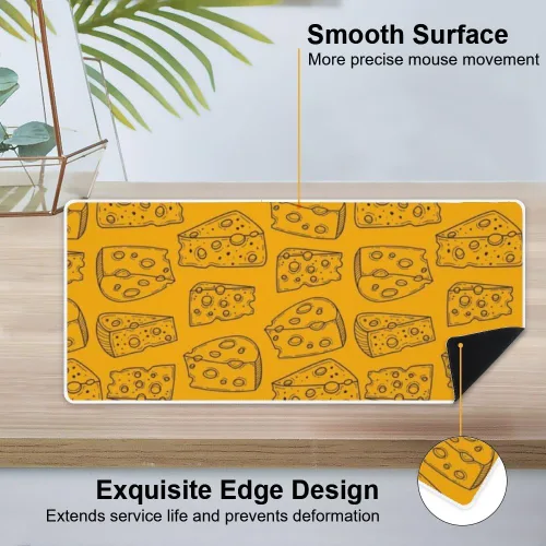 Vista 4 de Cute Cheese Doodle Mouse Pad Large Gaming Desk Mat with Non- Slip Rubber Base Smooth Face Gamer Mouse Pad Gaming Mousepads Desk Accessories Set for