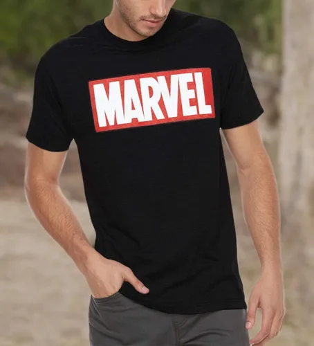 Vista 5 de Marvel Camiseta con logotipo clásico simple de cómics para hombre
