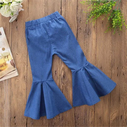 Vista 4 de Pantalones acampanados para niñas pequeñas, pantalones acampanados con volantes, pantalones de pierna ancha, leggings para bebé y niña