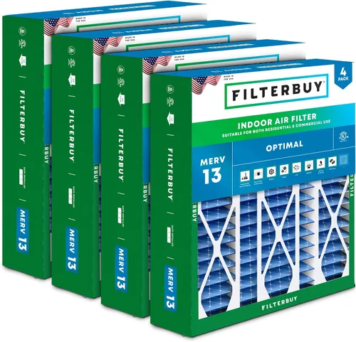 Vista 26 de Filterbuy Filtro de aire 10x17x2 MERV 13 Defensa Óptima contra Humo y Alergias (Paquete de 4), Filtros Exteriores Plisados Electrostáticos