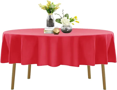 Vista 103 de Mantel de poliéster lavable de 132 pulgadas, resistente a las manchas y a las arrugas, mantel decorativo para mesa de comedor, fiestas de bufé