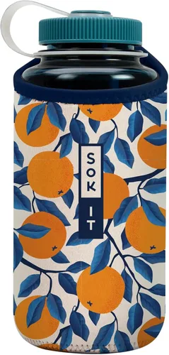Vista 22 de Sok It BotlSok Funda para botella de agua con cubierta de neopreno aislante (Floral abstracto, se ajusta a CamelBak o Nalgene de 12 onzas)