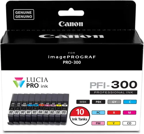 Vista 2 de Canon PFI-300 Lucia PRO Depósito de tinta Set para impresora imagePROGRAF PRO-300
