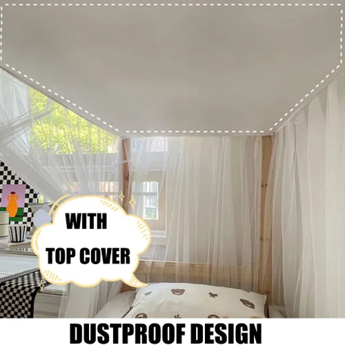 Vista 4 de 4 postes esquineros para dormitorio de estudiantes, litera, mosquitera, cortinas de cama para dormitorio, escuela, universidad, decoración de Rosa