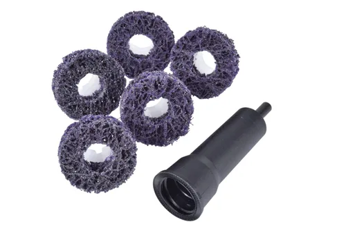 Vista 3 de 3M Scotch-Brite 21713 XO-DR Series Disco de limpieza de buje de freno, carburo de silicio extra grueso de 1-1/2 pulgadas, 20000 RPM, morado, paquete