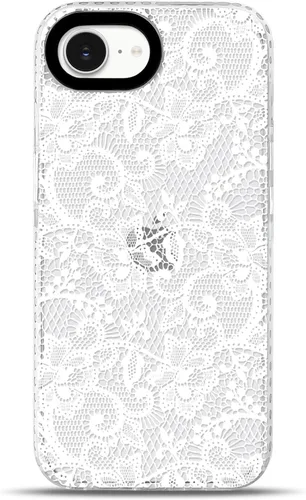 Vista 38 de NITITOP Funda para iPhone 13 Pro con flores de encaje transparente - Negro