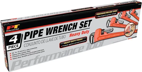 Vista 7 de Performance Tool W1136 - Llave de tubo recta ajustable de alta resistencia (8, 10, 14 y 24 pulgadas)