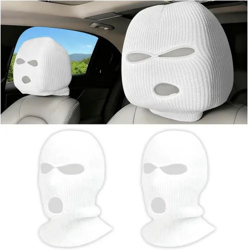 Vista 15 de 2 piezas de fundas para reposacabezas de automóvil, protector de cara completa personalizado y divertido para vehículos, envoltura de protección