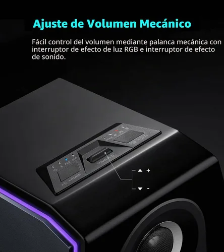 Vista 7 de HECATE G5000 Altavoces Bluetooth para juegos de computadora, altavoces de escritorio inalámbricos de audio de alta resolución, 88 W RMS alimentado
