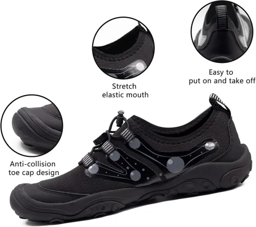 Vista 4 de Zapatos acuáticos para hombre y mujer, de secado rápido, para piscina, playa, surf, caminar, kayak