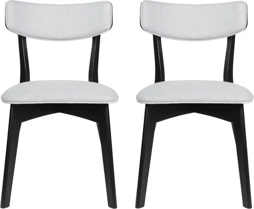 Vista 10 de Christopher Knight Home Abrielle - Sillas de comedor de tela moderna de mediados de siglo con marco de madera de caucho con acabado de nogal menta