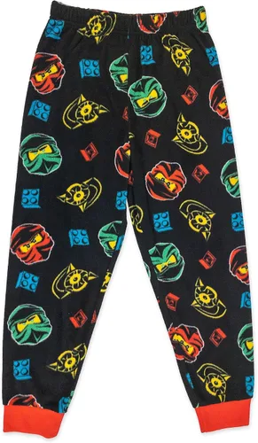 Vista 3 de LEGO Ninjago - Conjunto de pijama para niños, Kai & Lloyd con pantuflas a juego, talla 45 a 1012
