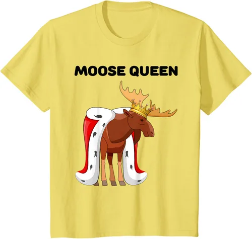 Vista 3 de Moose Queen Camiseta para niñas amantes de los alces Camiseta de alce para mujer, Blanco