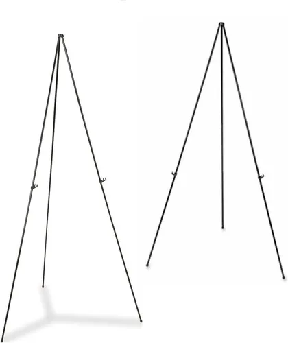 Vista 16 de Caballete de visualización telescópico de aluminio ligero, 70 pulgadas, negro
