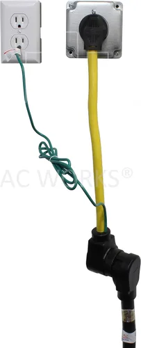 Vista 5 de AC WORKS Adaptador RV/EV 14-50R de 50 amperios (salida de secadora de 3 clavijas 30A a 50A RV/EV)