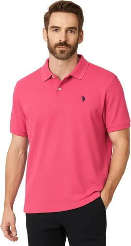 Vista 40 de Polo de piqué de algodón sólido para hombre con pequeño Pony Gris jaspeado