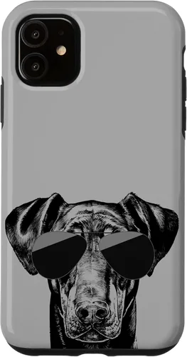 Vista 6 de iPhone 12 mini Doberman Pinscher Dog con funda para gafas de sol