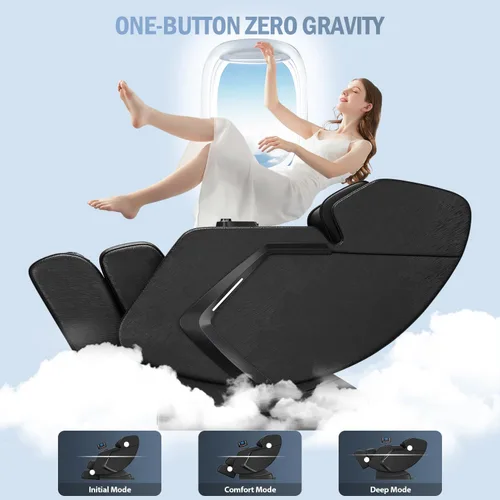 Vista 5 de Massage Chair Full Body- Zero GravityMassage Recliner with Air Pressure, 10 Fixed Massage Rollers, Heating, Foot Roller, Bluetooth Speaker for Home