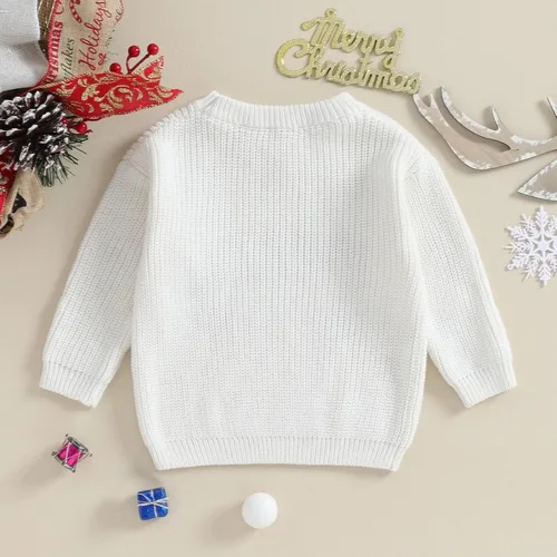 Vista 7 de Suéter de Navidad para bebé niño y niña, manga larga, con estampado de Merry Lette, suéter de punto, ropa de otoño e invierno