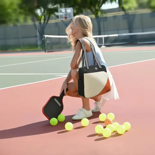 Vista 6 de Bolsa de pickleball para mujeres y hombres, mochila grande de tenis para pickleball, tenis, raquetbol y bolsa de viaje con compartimento