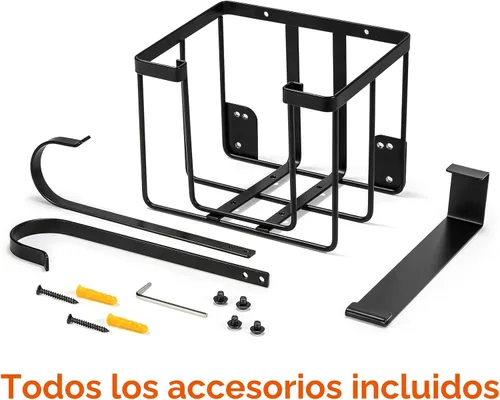 Vista 7 de ORLESS Soporte para tabla de planchar para colgar sobre la puerta/pared, para lavandería, plancha y tabla de planchar, color negro
