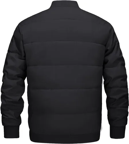 Vista 4 de MAGNIVIT Chaquetas de invierno para hombre, chaqueta bomber para hombre, chaqueta de otoño, chaqueta negra, chaqueta bomber chaquetas ligeras