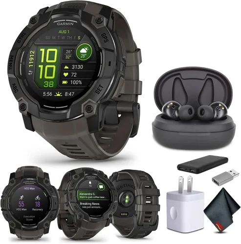 Vista 19 de Garmin Instinct 3 45mm, pantalla con carga solar, reloj inteligente GPS resistente para exteriores, bisel reforzado con metal, linterna incorporada
