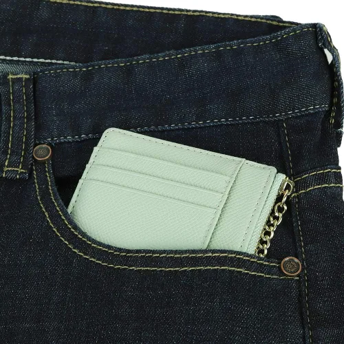 Vista 7 de Cartera delgada y minimalista para mujer, con 8 tarjetas, monedero, llavero con bolsillo frontal