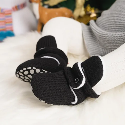 Vista 2 de Sawimlgy - Botines de algodón antideslizantes para recién nacido, con agarre, para cuna o para el invierno