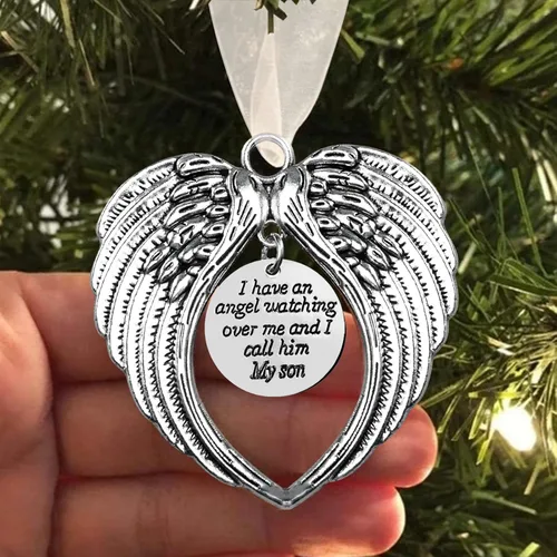 Vista 9 de Adorno conmemorativo de Navidad, Una parte de mi corazón está en el cielo, colgante para árbol de Navidad, regalos conmemorativos por pérdida