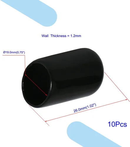 Vista 2 de Protectores de rosca de tornillo, cubierta de goma redonda de 3/4 de pulgada (0.748 in) de PVC flexible de tubería protectora de tubería protectora