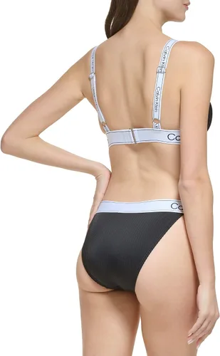Vista 3 de Calvin Klein Conjunto de bikini de cintura baja con logotipo elástico y triángulo para mujer