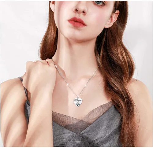 Vista 2 de DAOCHONG Regalos para el día de la madre, plata de ley S925, collar con colgante de corazón para madre, hija, nieta, familia, joyería de papá, mamá