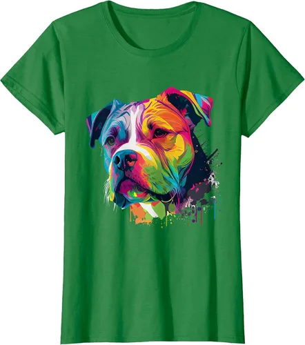 Vista 43 de Colorful American Bulldog American Bully Men Women T-Shirt Asphalt Grey