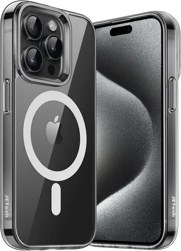 Vista 16 de JETech Funda magnética para iPhone 15, color negro y blanco Compatible con MagSafe, funda protectora a prueba de golpes, resistente a