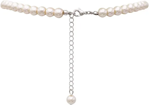 Vista 2 de Rosemarie Collections Elegante collar y pendientes de perlas de imitación de cristal para mujer, Vidrio, perla sintética