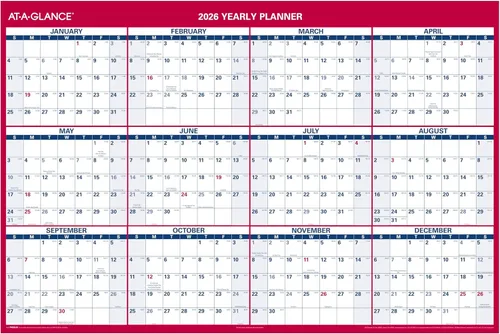 Vista 5 de AT-A-GLANCE Calendario borrable 2026, planificador de pared de borrado en seco, 12 x 16 pulgadas, pequeño, vertical-horizontal, reversible, compacto