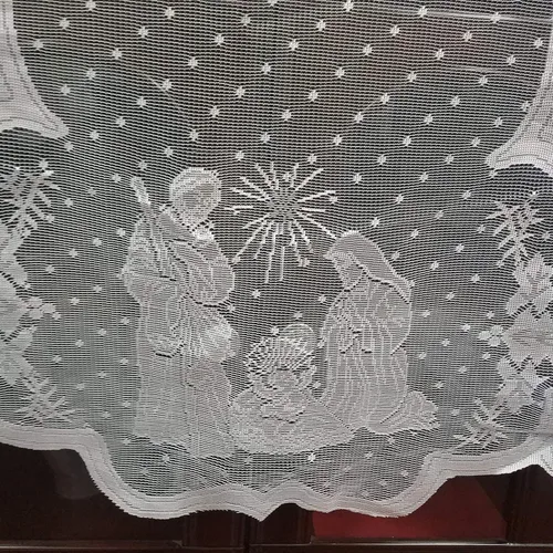 Vista 6 de DoubleWood 20 x 90 pulgadas, decoración de Navidad, bufanda de chimenea, paño de chimenea de encaje blanco con Jesús, decoraciones de Navidad