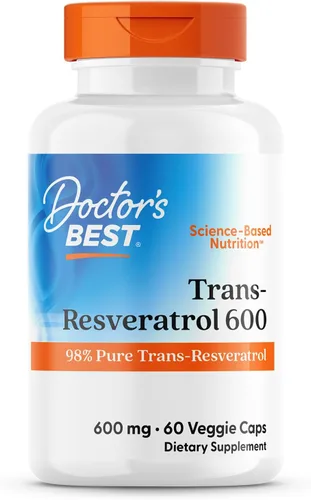 Vista 9 de Doctor's Best Trans Resveratrol - Suplemento de 100 mg para hombres y mujeres, polifenoles de vino tinto para la salud y el apoyo antioxidante