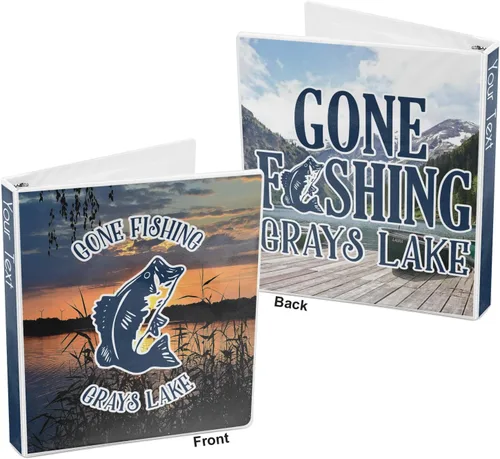 Vista 5 de Carpeta personalizada de 3 anillas Gone Fishing - 1 pulgada